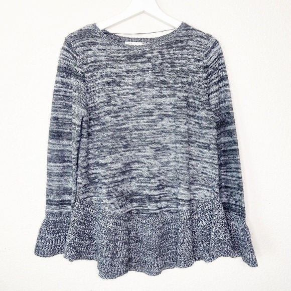 Style & Co Gray Bell Cuff Skirted Peplum Swing Trapeze Sweater M - Picture 1 of 9